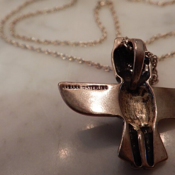 Kabana 925 Silver Vintage Totem Pole Necklace - Picture 3 of 4